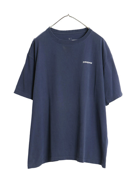 パタゴニア 両面 プリント 半袖 Tシャツ メンズ L / アウトドア P6 バックプリント ボックスロゴ カットソー シンプル トップス ネイビー