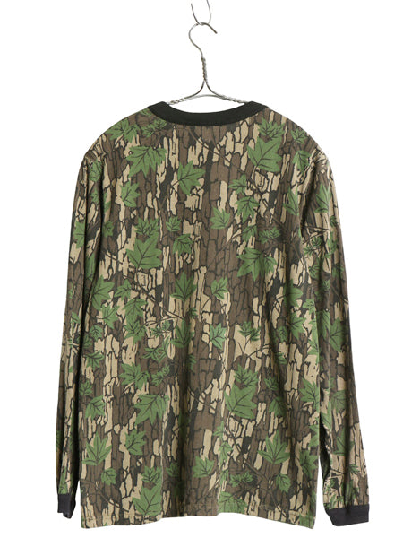 90s USA製 TREBARK リアルツリー カモ 長袖 Tシャツ メンズ S / オールド ロンT アウトドア ハンティング 迷彩 総柄 カットソー 当時物 Y2K