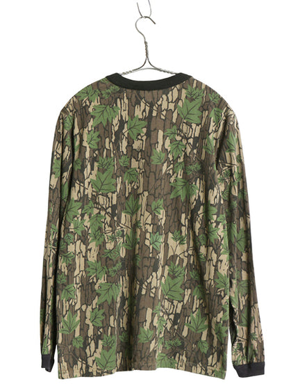 90s USA製 TREBARK リアルツリー カモ 長袖 Tシャツ メンズ S / オールド ロンT アウトドア ハンティング 迷彩 総柄 カットソー 当時物 Y2K