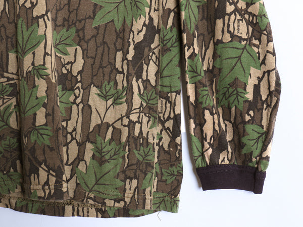 90s USA製 TREBARK リアルツリー カモ 長袖 Tシャツ メンズ S / オールド ロンT アウトドア ハンティング 迷彩 総柄 カットソー 当時物 Y2K