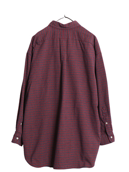 90s The Big SHIRT ラルフローレン チェック 長袖 ボタンダウン シャツ メンズ XL / 古着 オールド ポロ BD オックスフォード 大きいサイズ