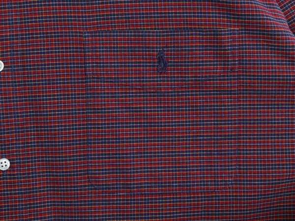 90s The Big SHIRT ラルフローレン チェック 長袖 ボタンダウン シャツ メンズ XL / 古着 オールド ポロ BD オックスフォード 大きいサイズ