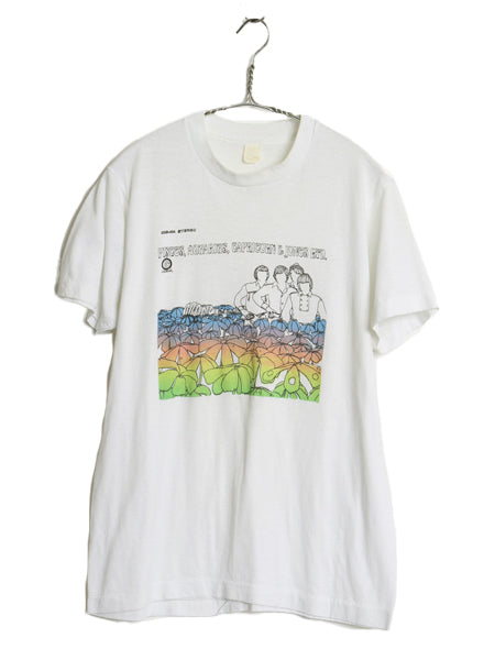 80s USA製 ザ モンキーズ イラスト プリント Tシャツ メンズ M ヴィンテージ 当時物 バンド ロック グラフィック シングルステッチ 白T 白