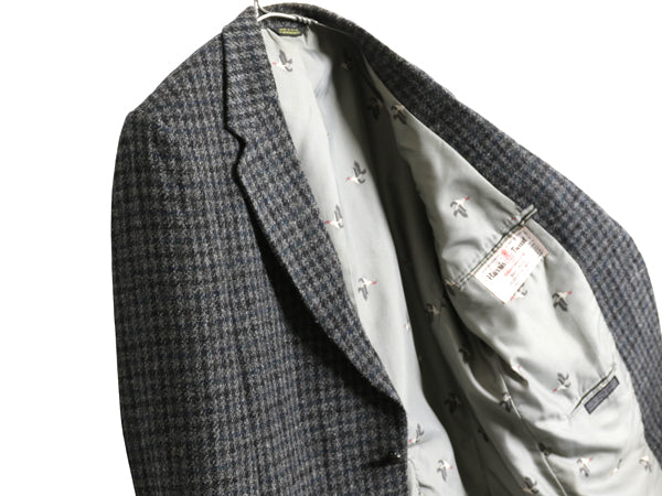 80s USA製 JCPENNY STAFFORD ハリスツイード テーラード ジャケット メンズ L / 古着 ヴィンテージ ブレザー ウール ツイード チェック 灰