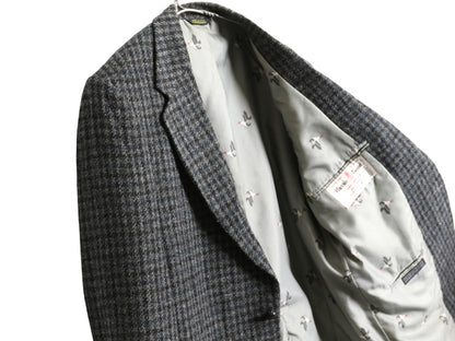 80s USA製 JCPENNY STAFFORD ハリスツイード テーラード ジャケット メンズ L / 古着 ヴィンテージ ブレザー ウール ツイード チェック 灰
