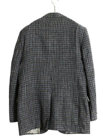 80s USA製 JCPENNY STAFFORD ハリスツイード テーラード ジャケット メンズ L / 古着 ヴィンテージ ブレザー ウール ツイード チェック 灰