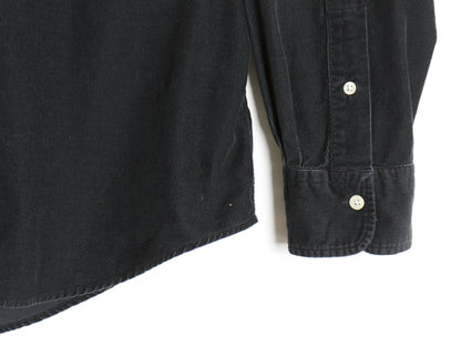 ポロ ラルフローレン 細畝 コーデュロイ 長袖 シャツ メンズ L CLASSIC FIT コットン ワンポイント ポニー 刺繍 カジュアル ブラック 無地