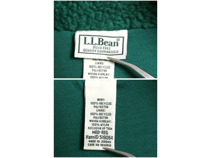 エルエルビーン パイル フリース ジャケット レディース M / アウトドア ジャンパー スナップ プルオーバー ハイネック ボア グリーン 無地