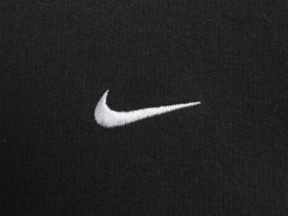 00s ナイキ スモール スウッシュ 刺繍 スウェット フード パーカー メンズ L / オールド トレーナー プルオーバー 裏起毛 ワンポイント 黒
