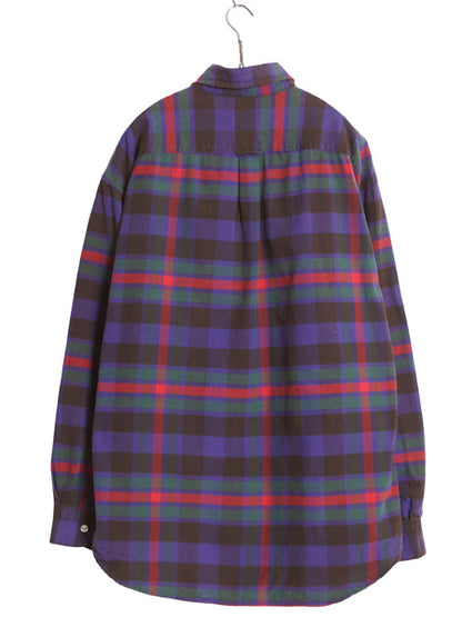 90s オールド ギャップ チェック 長袖 ボタンダウン シャツ メンズ XL 紺タグ コットン 大きいサイズ ポケット付き ゆったり マルチカラー