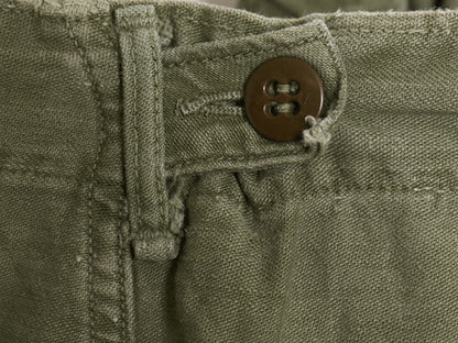 60s ★ 米軍実物 US ARMY コットン サテン ベイカー パンツ 実寸 34 30 程 ヴィンテージ アジャスター付き ファティーグ ユーティリティ 緑