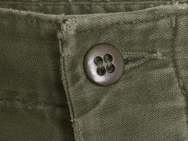 60s ★ 米軍実物 US ARMY コットン サテン ベイカー パンツ 実寸 34 30 程 ヴィンテージ アジャスター付き ファティーグ ユーティリティ 緑