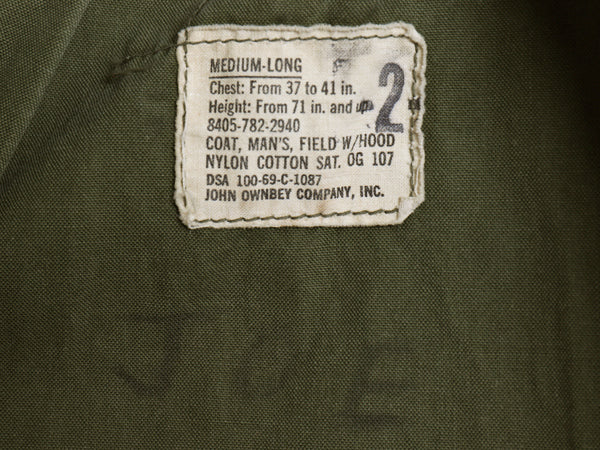 60s 米軍実物 US ARMY M-65 フィールド ジャケット MEDIUM LONG / 69年製 ヴィンテージ ミリタリー ジャンパー ブルゾン 軍物 2nd アルミ