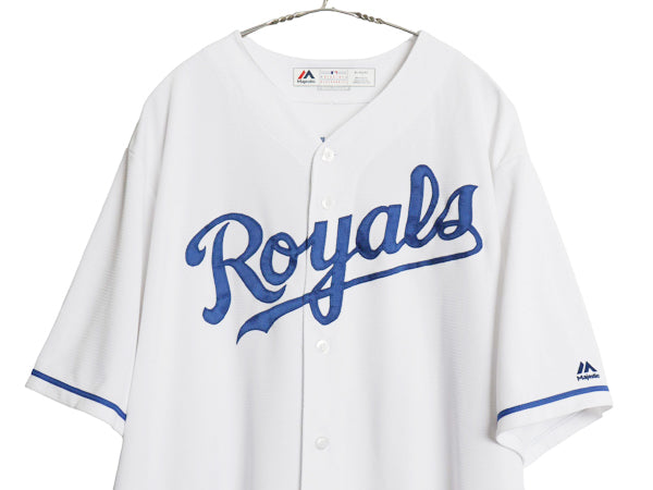 USA製 ロイヤルズ ベースボール シャツ メンズ XL / MLB オフィシャル マジェスティック 大リーグ ユニフォーム ゲームシャツ 大きいサイズ