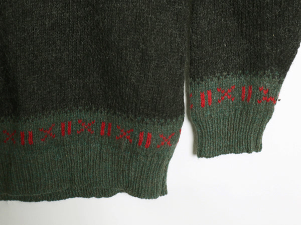 80s ウールリッチ ノルディック ニット セーター メンズ XL / 古着 ヴィンテージ ウール モヘア バーズアイ 求心柄 総柄 大きいサイズ 緑