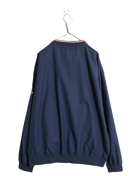 レッドソックス ナイロン ジャケット メンズ XL / MLB オフィシャル ナイキ プルオーバー Vネック センター スウッシュ 野球 大きいサイズ