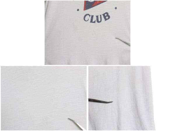 ポロ ラルフローレン プリント 半袖 Tシャツ メンズ L / シングルステッチ コットン カットソー ヨット クラブ シンプル ゆったり ホワイト