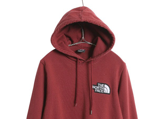 US企画 ノースフェイス スウェット フード パーカー レディース S 裏起毛 プルオーバー トレーナー サガラ ワッペン ワンポイント シンプル