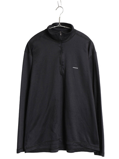 00s USA製 パタゴニア キャプリーン 3 長袖 Tシャツ メンズ L / 05年製 アウトドア ハーフジップ ロンT ハイネック ストレッチ インナー 黒