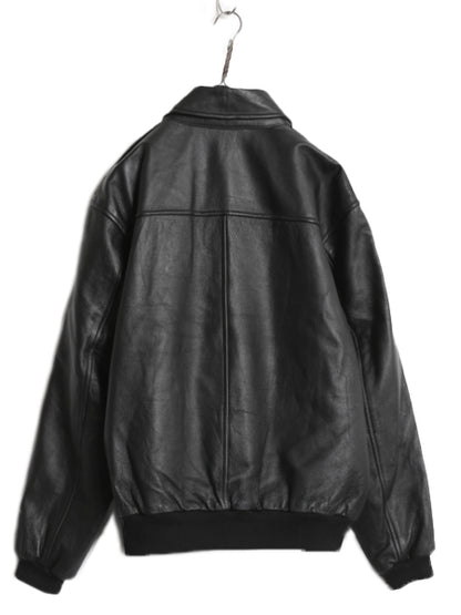 00s ★ エルエルビーン A-2 タイプ 本革 レザー フライト ジャケット メンズ L / オールド 革ジャン ボンバー ブルゾン ジャンパー 黒 中綿