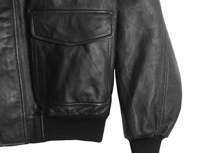 00s ★ エルエルビーン A-2 タイプ 本革 レザー フライト ジャケット メンズ L / オールド 革ジャン ボンバー ブルゾン ジャンパー 黒 中綿