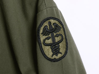 70s 米軍実物 US ARMY ユーティリティ シャツ M / 79年製 ヴィンテージ ミリタリー 軍物 OG507 長袖シャツ ワッペン付き オリーブ カーキ