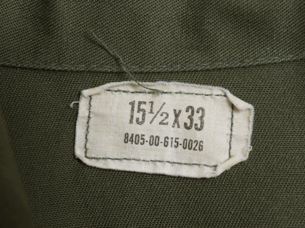 70s 米軍実物 US ARMY ユーティリティ シャツ M / 79年製 ヴィンテージ ミリタリー 軍物 OG507 長袖シャツ ワッペン付き オリーブ カーキ