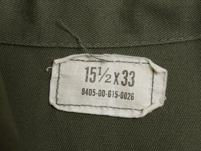 70s 米軍実物 US ARMY ユーティリティ シャツ M / 79年製 ヴィンテージ ミリタリー 軍物 OG507 長袖シャツ ワッペン付き オリーブ カーキ