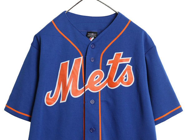メッツ ベースボール シャツ メンズ M / MLB オフィシャル マジェスティック 大リーグ ユニフォーム ゲームシャツ メジャーリーグ ジャージ