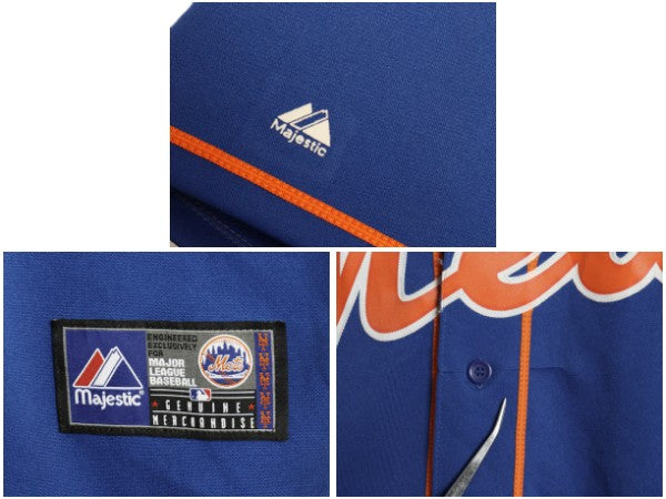 メッツ ベースボール シャツ メンズ M / MLB オフィシャル マジェスティック 大リーグ ユニフォーム ゲームシャツ メジャーリーグ ジャージ
