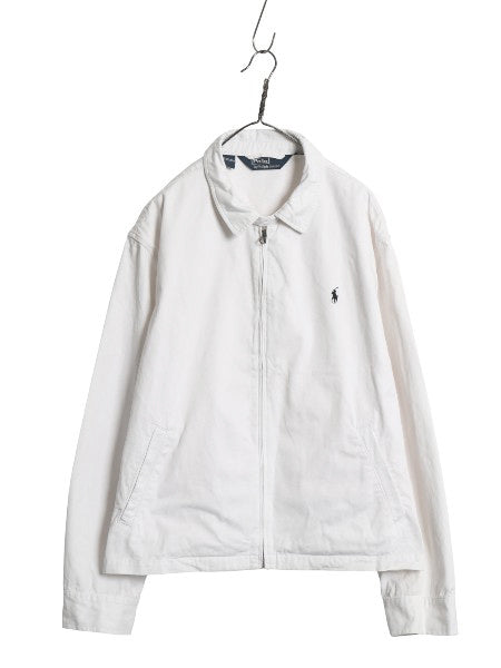 90s ポロ ラルフローレン スイングトップ ジャケット メンズ XXL / 古着 オールド コットン フルジップ ブルゾン ジャンパー 大きいサイズ