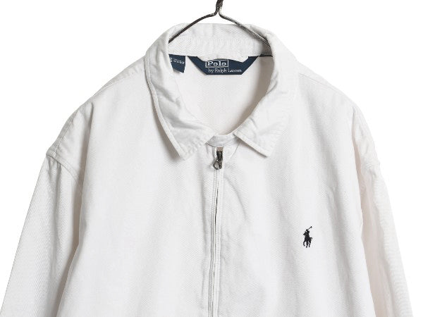 90s ポロ ラルフローレン スイングトップ ジャケット メンズ XXL / 古着 オールド コットン フルジップ ブルゾン ジャンパー 大きいサイズ