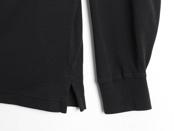 ポロ ラルフローレン 長袖 ポロシャツ メンズ L / 長袖シャツ スムース コットン ストレッチ カットソー ロングスリーブ ワンポイント 黒