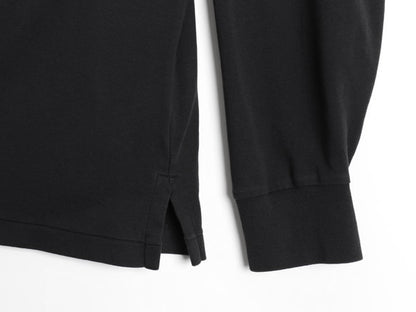 ポロ ラルフローレン 長袖 ポロシャツ メンズ L / 長袖シャツ スムース コットン ストレッチ カットソー ロングスリーブ ワンポイント 黒