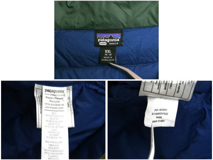 パタゴニア ダウン セーター ジャケット キッズ XXL レディース S 程 古着 22年製 ナイロン フルジップ 600フィル パッカブル マルチカラー
