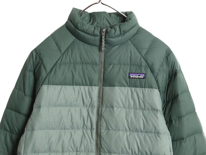 パタゴニア ダウン セーター ジャケット キッズ XXL レディース S 程 古着 22年製 ナイロン フルジップ 600フィル パッカブル マルチカラー