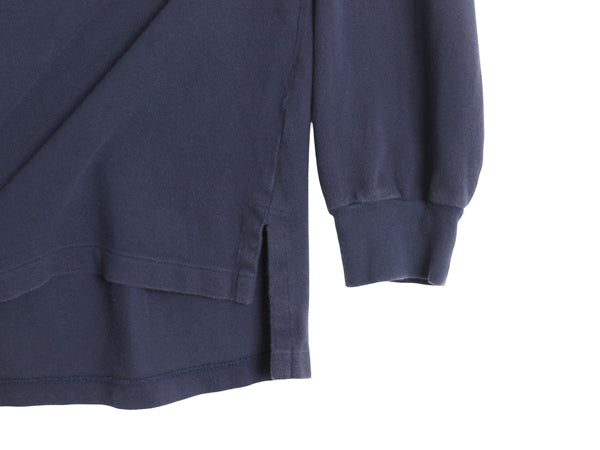 90s ポロ ラルフローレン 鹿の子 長袖 ポロシャツ メンズ L / オールド 長袖シャツ カットソー ワンポイント ポニー刺繍 シンプル ネイビー