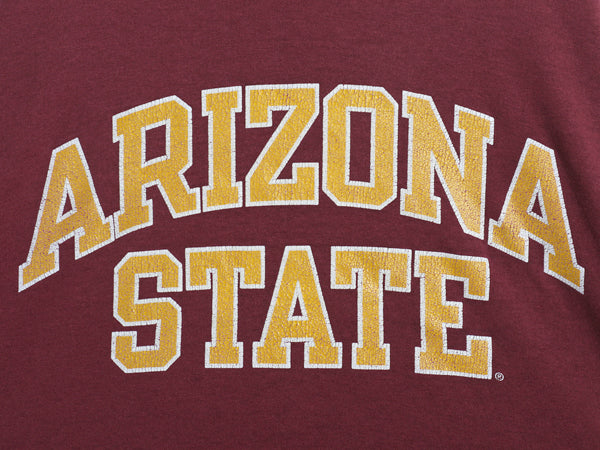 90s チャンピオン 2段 カレッジ プリント スウェット メンズ L / オールド トレーナー クルーネック 裏起毛なし 薄手 トップス カットソー