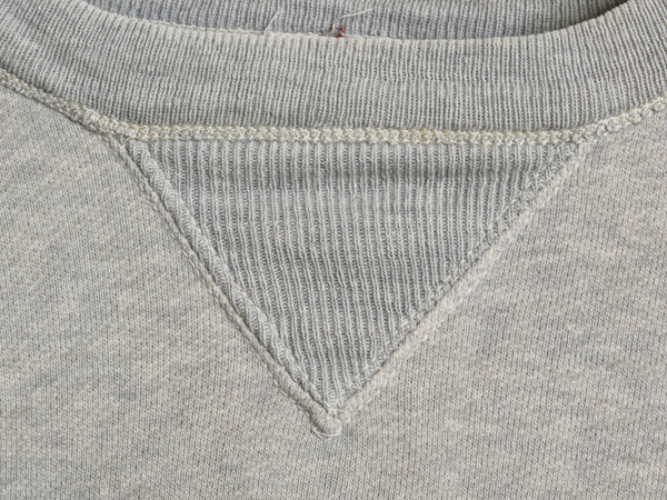 40s ★ LOWE & CAMPBELL 両V スウェット 42 メンズ M 程 古着 ヴィンテージ 嵌めこみ ガゼット トレーナー 裏起毛 コットン 無地 霜降り 灰
