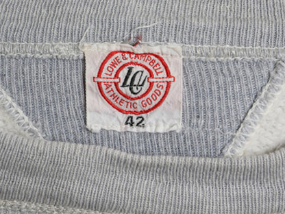 40s ★ LOWE & CAMPBELL 両V スウェット 42 メンズ M 程 古着 ヴィンテージ 嵌めこみ ガゼット トレーナー 裏起毛 コットン 無地 霜降り 灰