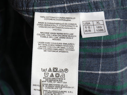ブルックスブラザーズ チェック 長袖 ボタンダウン シャツ メンズ XL / 古着 コットン長袖シャツ シンプル スリム フィット 大きいサイズ 
