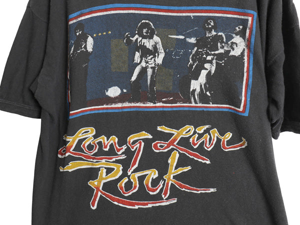 70s パキ綿 ★ The Who イラスト プリント Tシャツ メンズ S レディース M 程 ヴィンテージ バンド ロック モッズ シングルステッチ 黒