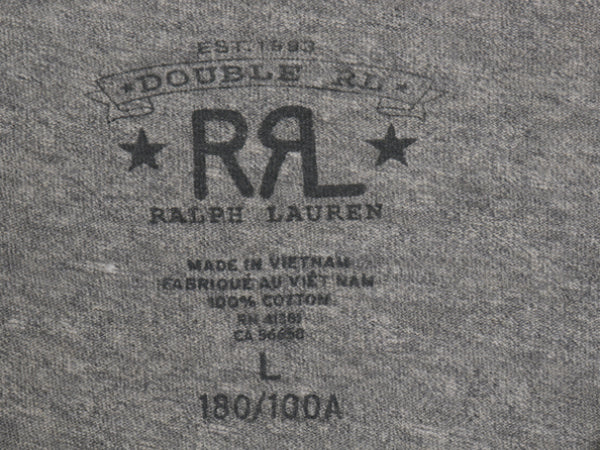 ダブルアールエル ラルフローレン ロゴ ステンシル プリント Tシャツ メンズ L / ポロ ロゴT シングルステッチ カットソー 霜降りグレー