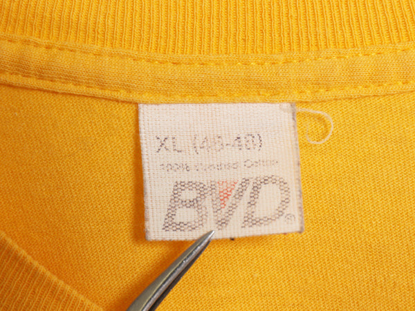 80s USA製 BVD ポケット付き 無地 半袖 Tシャツ メンズ XL 小さめ L