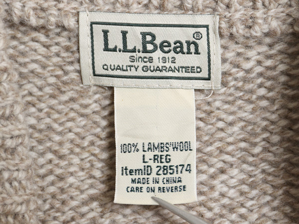 エルエルビーン ヘンリーネック ニット セーター メンズ L / アウトドア ラム ウール モックネック 長袖ニット プルオーバー 無地 ゆったり