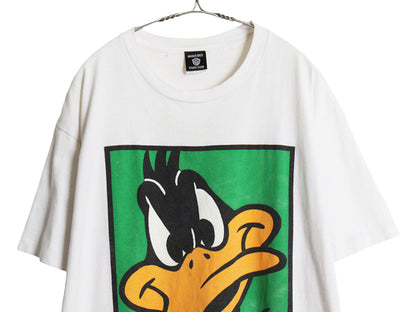 90s USA製 ワーナー ダフィーダック プリント 半袖 Tシャツ メンズ レディース XL / オールド キャラクター シングルステッチ 大きいサイズ