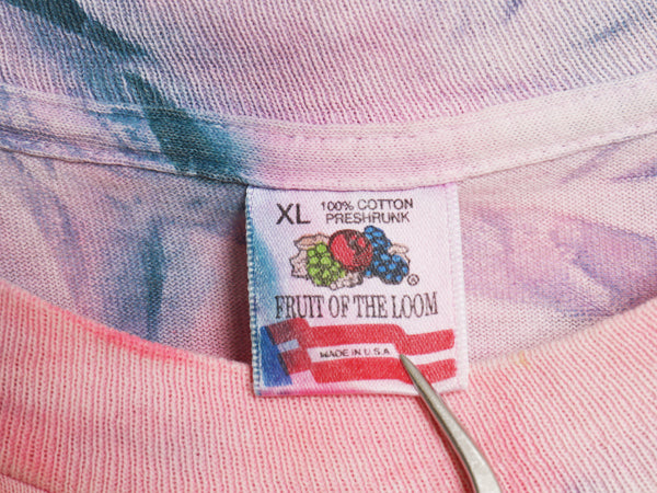 90s USA製 タイダイ 染め 半袖 Tシャツ メンズ XL / オールド コットン フルーツオブザルーム シングルステッチ マルチカラー 大きいサイズ