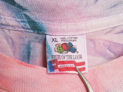90s USA製 タイダイ 染め 半袖 Tシャツ メンズ XL / オールド コットン フルーツオブザルーム シングルステッチ マルチカラー 大きいサイズ