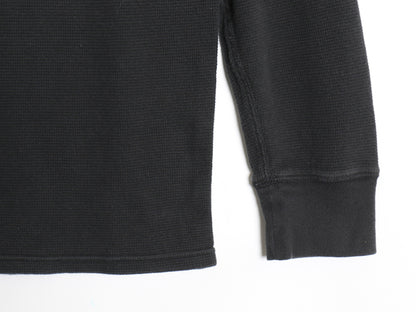 ポロ ラルフローレン 長袖 サーマル Tシャツ メンズ M / ロンT ワッフル ワンポイント ポニー インナー カットソー ヘンリーネック 黒 無地