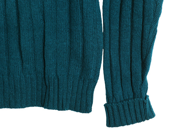 90s ポロ ラルフローレン ニット セーター メンズ XL / 古着 オールド ウール リブ編み ポニー無し 無地 シンプル 大きいサイズ グリーン